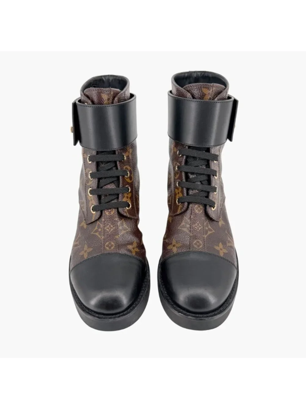 Louis Vuitton Ranger Wonderland Combat Boots Brown LV Size 36.5 US 6.5 Women’s